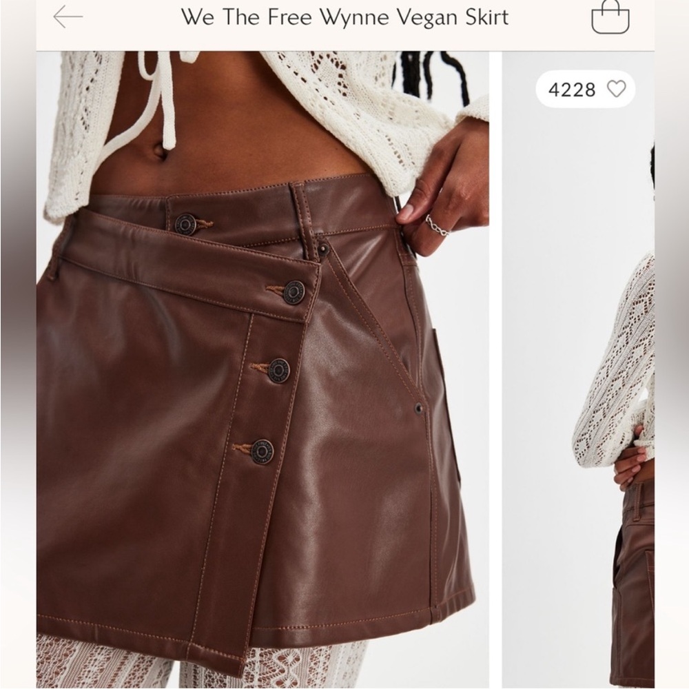 Free People Faux Leather Skirt - Picture 1 of 6